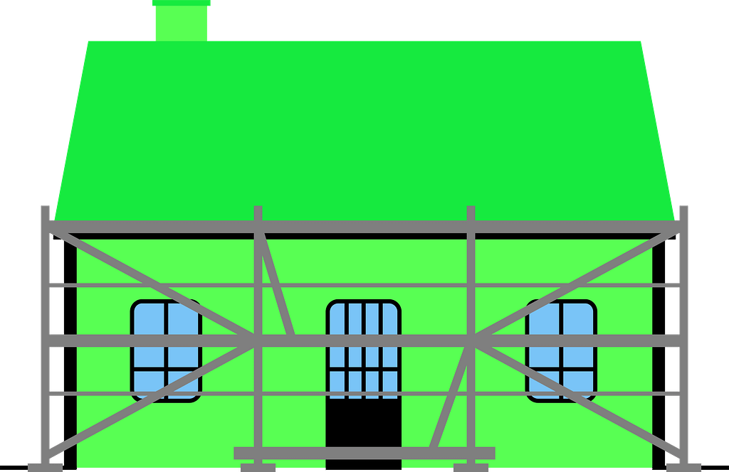 Byggställning monteras